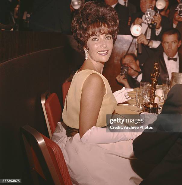 British-born American actress Elizabeth Taylor , with her Oscar for Best Actress in 'Butterfield 8', at the 33rd Academy Awards, Santa Monica,...