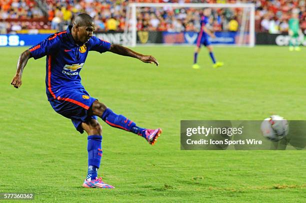 Manchester United Ashley Young in action against Inter Milan in a International Champions Cup match at FedEx Field in Landover, MD. Where Manchester...