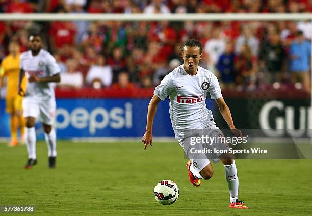 Diego Laxalt of Inter Milan during an International Champions Cup match against Manchester United at Fedex Field, in Landover, Maryland. Manchester...