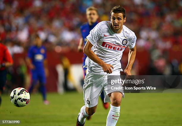 Zdravko Kuzmanovic of Inter Milan during an International Champions Cup match against Manchester United at Fedex Field, in Landover, Maryland....
