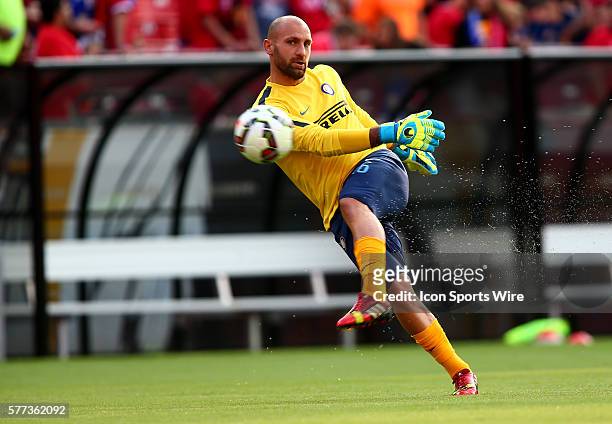 Tomaso Berni of Inter Milan during an International Champions Cup match against Manchester United at Fedex Field, in Landover, Maryland. Manchester...