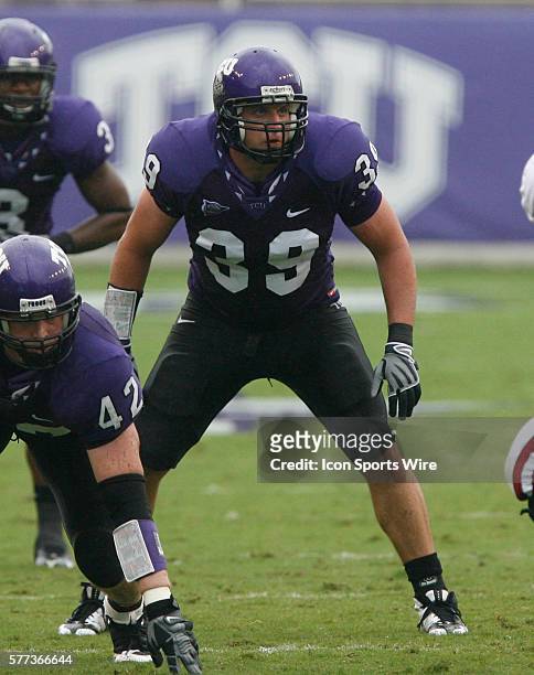 Linebacker Jason Phillips during the first half of the football game between the Stanford Cardinals and TCU Horned Frogs at TCU's Amon Carter...