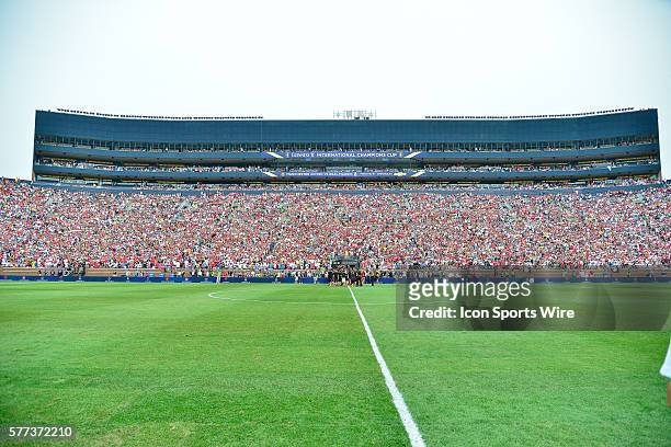 Michigan Stadium crowd prior to the Real Madrid v Manchester United match Saturday afternoon, in the Guinness International Cup friendly at Michigan...