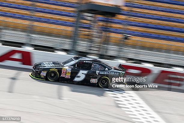 Josh Berry, driver of the No. 5 Tackle Grab Chevrolet, during the first practice for the 6th Annual U.S. Cellular 250 presented by New Holland NASCAR...
