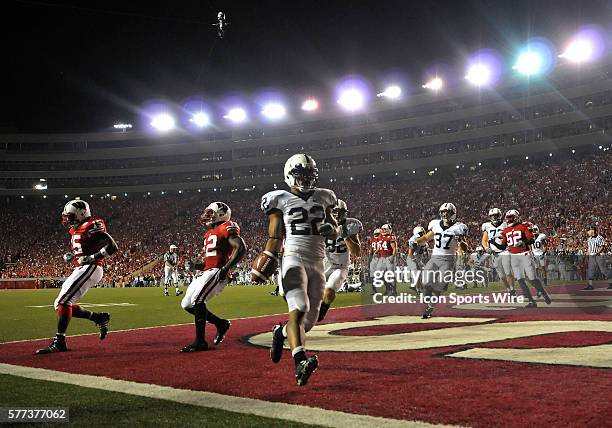 Penn States' Evan Royster scores on a two yard run at 10:46 of the second period of play against the Badgers at Camp Randall Stadium, Madison, Wi...