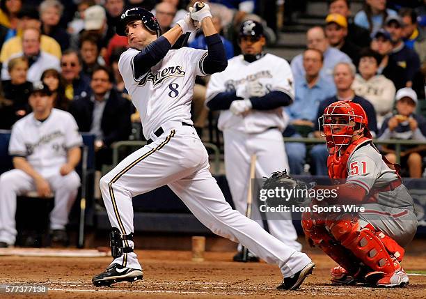 Milwaukee Brewers left fielder Ryan Braun batting during game 3 of the NDLS. The Milwaukee Brewers survived elimination by defeating the Philadelphia...