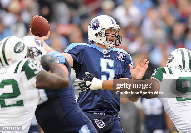 New York Jets at Tennessee Titans at LP Field in Nashville, TN - Titans quarterback Kerry Collins.