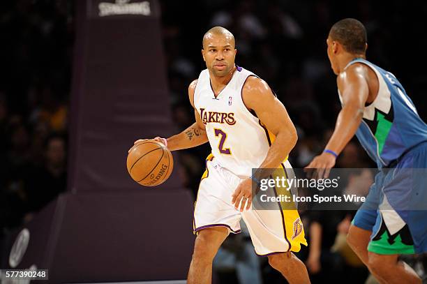 Los Angeles Lakers guard Derek Fisher during a game against the Minnesota Timberwolves in Los Angeles CA.