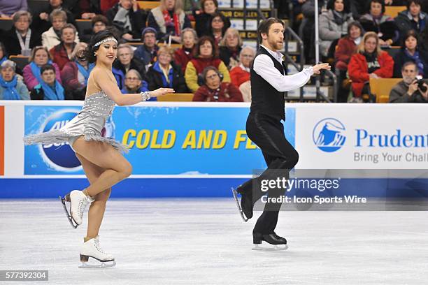 Lynn Kriengkrairut and Logan Giulietti-Schmitt started their performance with style during the U.S. Figure Skating Championships at TD Garden in...