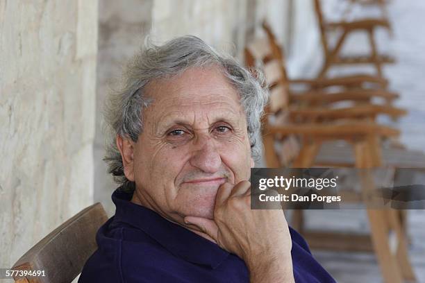 Portrait of Israeli author Abraham B Yehoshua, in the Mishkenot Sha'ananim neighborhood, Jerusalem, Israel, July 21, 2006.