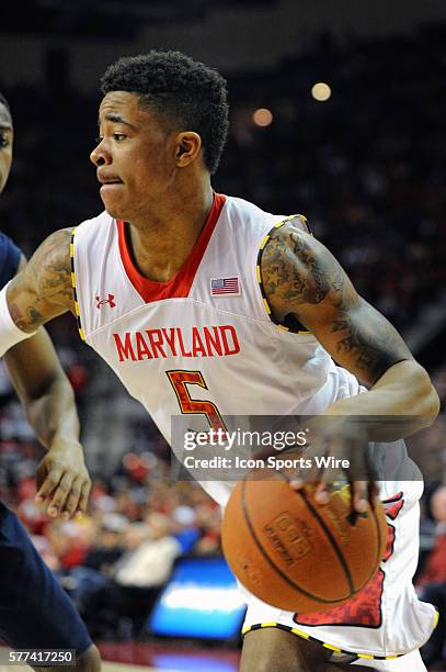 Maryland Terrapins guard Nick Faust in action against the Pittsburgh Panthers at the Comcast Center in College Park, MD. Where the Pittsburgh...