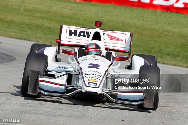 IndyCar Driver Juan Pablo Montoya during The Honda Indy 200 at the Mid-Ohio Sports Car Course in Lexington, OH