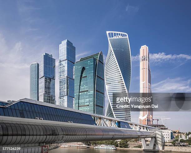 modern skyscrapers in moscow - moscow international business center stock pictures, royalty-free photos & images