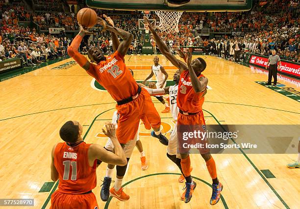 Syracuse University center Baye Moussa Keita plays against the University of Miami in Syracuse's 64-52 victory at BankUnited Center, Coral Gables,...