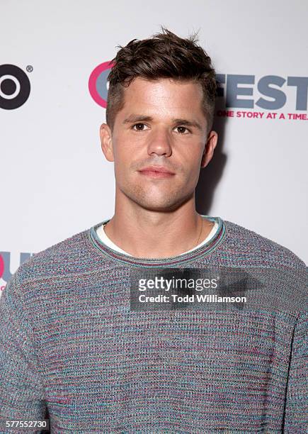 Actor Charlie Carver attends the 2016 Outfest Los Angeles screening of "King Cobra" and the presentation of the James Schamus Ally Award at...
