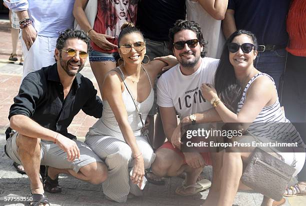Jose Baston, Eva Longoria, Nicolas Escanez and Maria Bravo are seen on July 18, 2016 in Marbella, Spain.