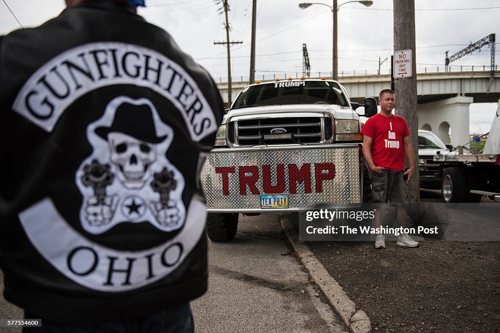CLEVELAND, OH - JULY 18: Mark Hoffman of Newark, Ohio stands n