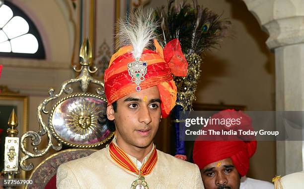 Maharaja Padmanabh Singh at his 18th birthday celebrations with traditional rituals and ceremonies at the City Palace in Jaipur.