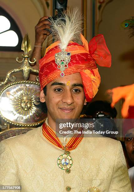 Maharaja Padmanabh Singh at his 18th birthday celebrations with traditional rituals and ceremonies at the City Palace in Jaipur.