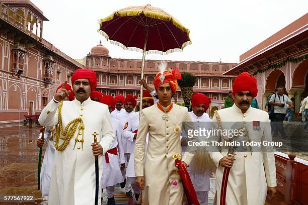 Maharaja Padmanabh Singh at his 18th birthday celebrations with traditional rituals and ceremonies at the City Palace in Jaipur.