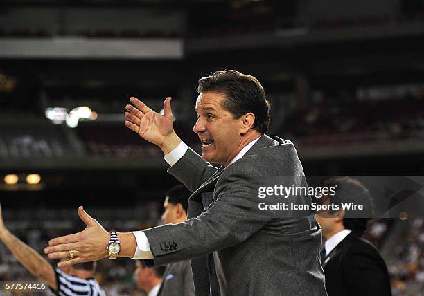 March 2009; Memphis Head Coach John Calipari during an NCAA Regional game in the between the Missouri Tigers and the Memphis Tigers at the University...