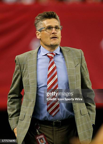 Atlanta Falcons general manager Thomas Dimitroff in the Atlanta Falcons 16-10 preseason victory over the Miami Dolphins at the Georgia Dome in...