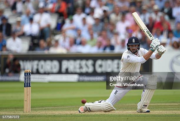 James Vince of England batting during day two of the first Investec test match between England and Pakistan at Lord's Cricket Ground on July 15, 2016...