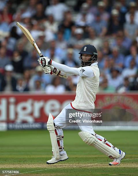 Moeen Ali of England batting during day two of the first Investec test match between England and Pakistan at Lord's Cricket Ground on July 15, 2016...