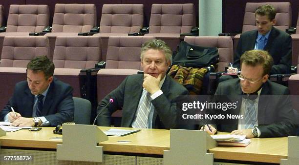 Belgium - EU Trade Commissioner Karel De Gucht attends a press conference in Brussels on May 16, 2011. He said the European Union will start...