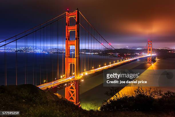 golden gate bridge, san francisco, california, usa - golden gate bridge night 個照片及圖片檔