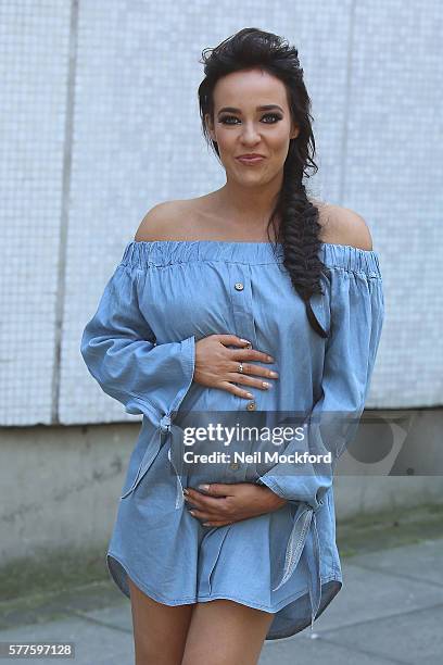 Stephanie Davis seen leaving the ITV Studios after appearing on Loose Women on July 19, 2016 in London, England.