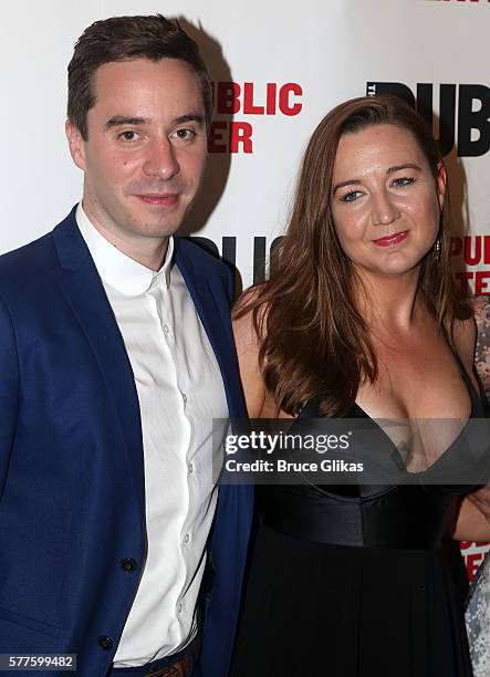 Playwright James Graham and Director Josie Rourke pose at the Opening Night of "Privacy" at The Public Theater on July 18, 2016 in New York City.