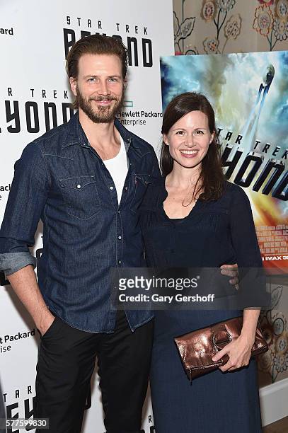 Bill Heck and Maggie Lacey attend the "Star Trek Beyond" New York premiere at Crosby Street Hotel on July 18, 2016 in New York City.