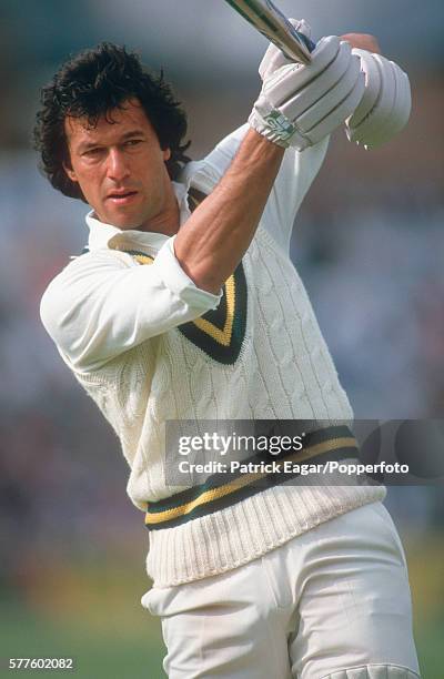 Imran Khan of Pakistan during the Pakistan tour of the British Isles in 1987.