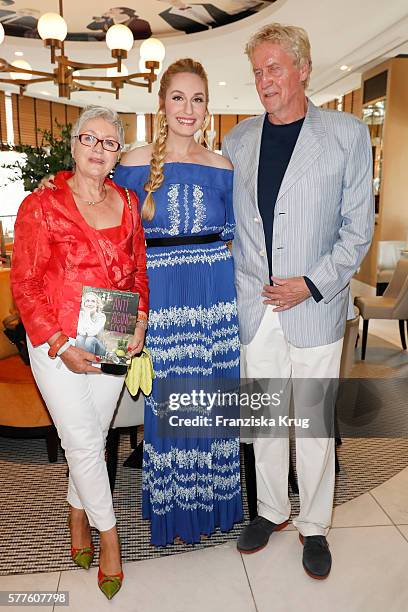 Elna-Margret zu Bentheim-Steinfurt and her parents Gitte Rinn and Manfred Rinn attend the presentation of the Elna-Margret zu Bentheim-Steinfurt book...