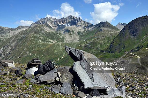 nufenen mountain pass, swiss alps - kanton tessin stock pictures, royalty-free photos & images