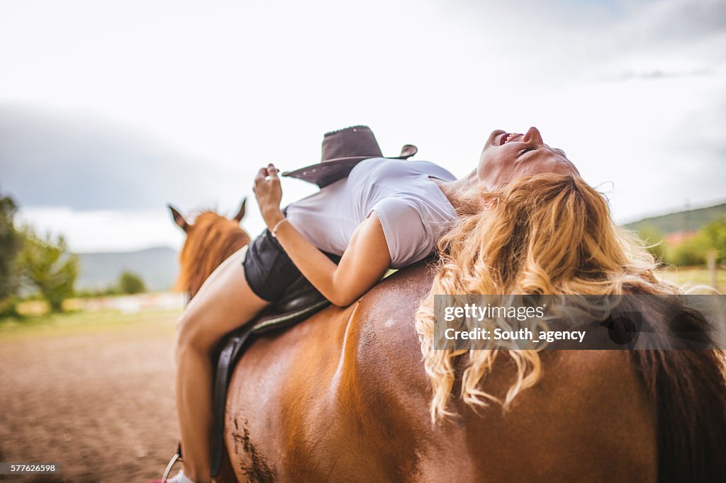 Girl loves her horse