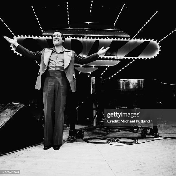 American singer-songwriter and pianist, Neil Sedaka, Las Vegas, USA, 8th April 1977.