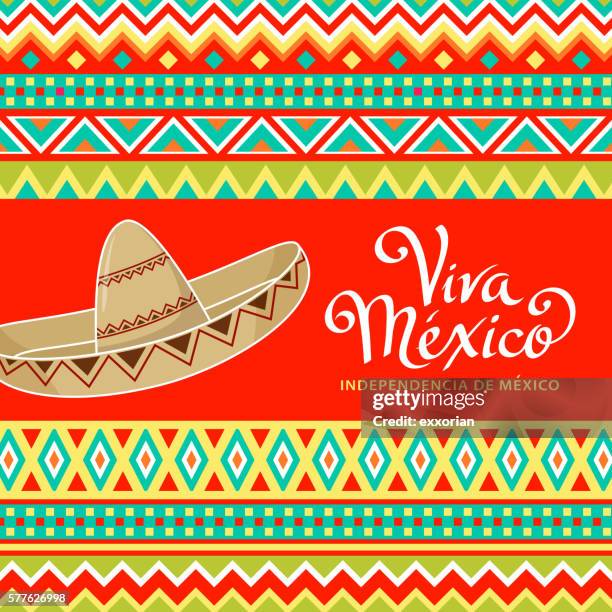 viva mexico sombrero - mexican culture stock illustrations