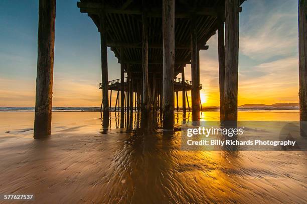 under the pier - pismo beach stock pictures, royalty-free photos & images