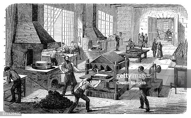 electroplating workshop - electroplating stock illustrations
