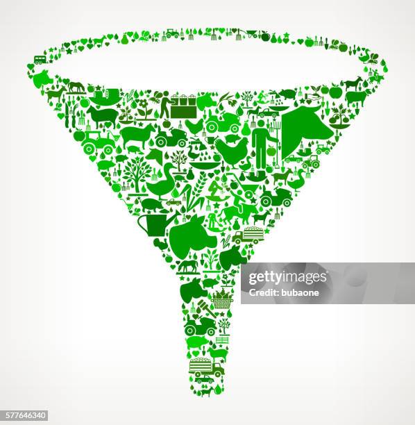funnel farming and agriculture green icon pattern - tractor repair stock illustrations