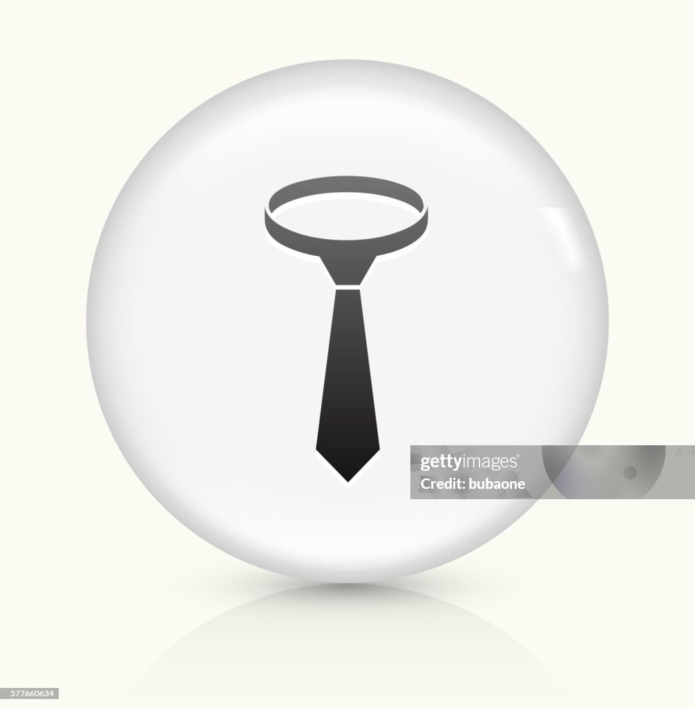 Tie icon on white round vector button