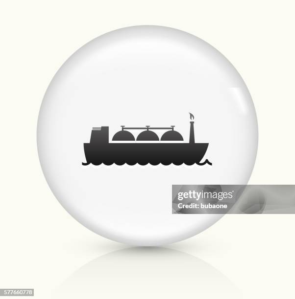 ship transporting gas icon on white round vector button - hydraulic fracturing icons stock illustrations