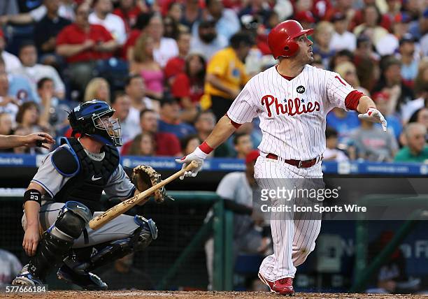 Philadelphia Phillies left fielder Greg Dobbs during the game between the New York Mets and the Philadelphia Phillies at Citizens Bank Park in...