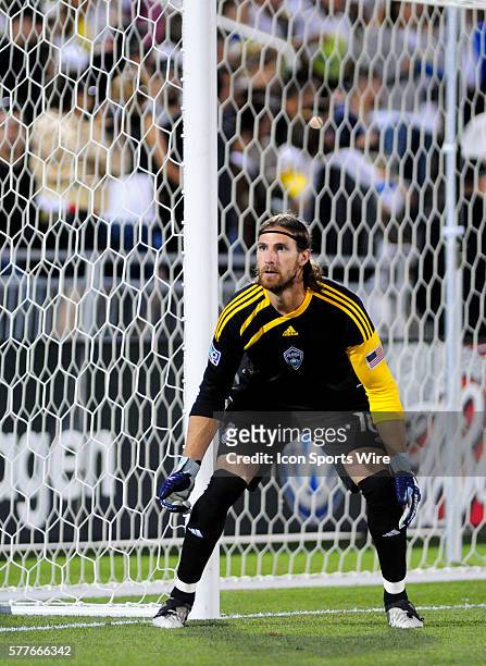 Rapids goalkeeper Matt Pickens during a game between the Chicago Fire and the Colorado Rapids at Dicks Sporting Goods Park in Commerce City,...