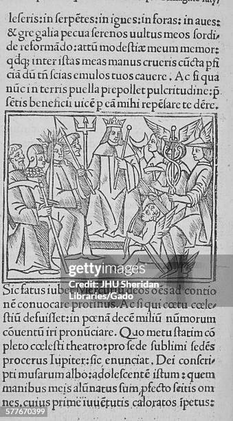 The gods confer and decree that Cupid and Psyche are rightfully married Apuleius cum comento Beroaldi : figuris nouiter additis, 1510.