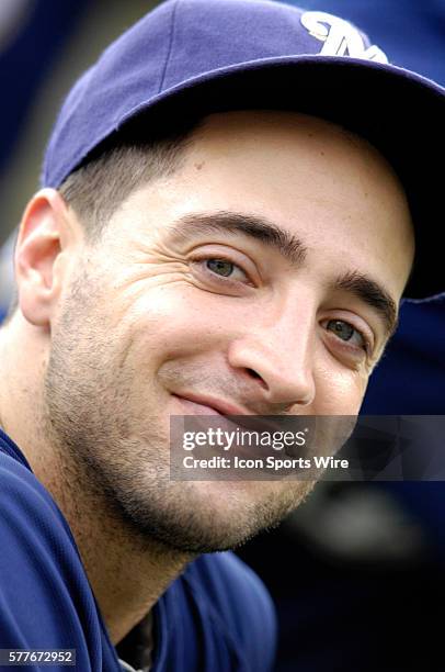 Milwaukee Brewers left fielder Ryan Braun warms up prior to the game against the Washington Nationals at Nationals Park in Washington, DC. The...