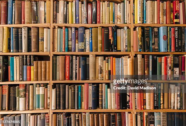 book shelves - literature fotografías e imágenes de stock