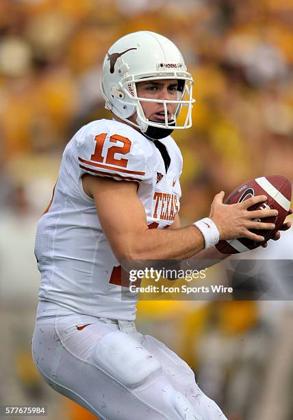 Colt McCoy of the University of Texas during the game. The University of Texas defeated the University of Wyoming 41-10 at War Memorial Stadium in...